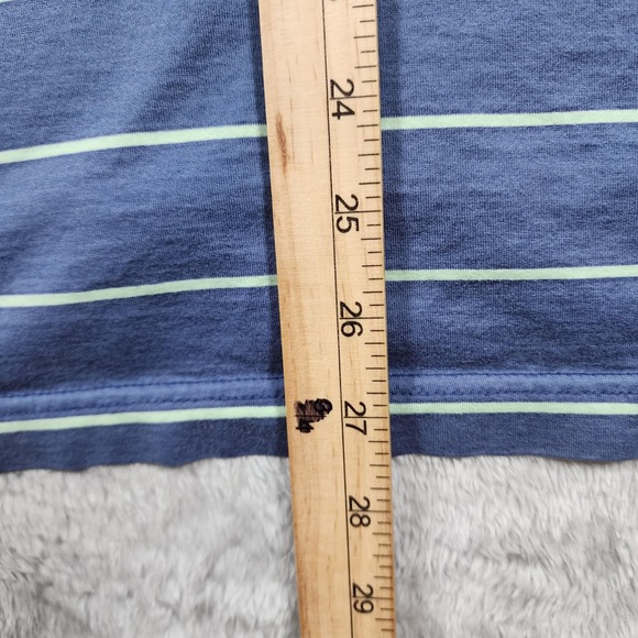 Peter Millar Polo Shirt Mens Medium Blue Striped Cotton Golf Casual Short Sleeve - Picture 9 of 10